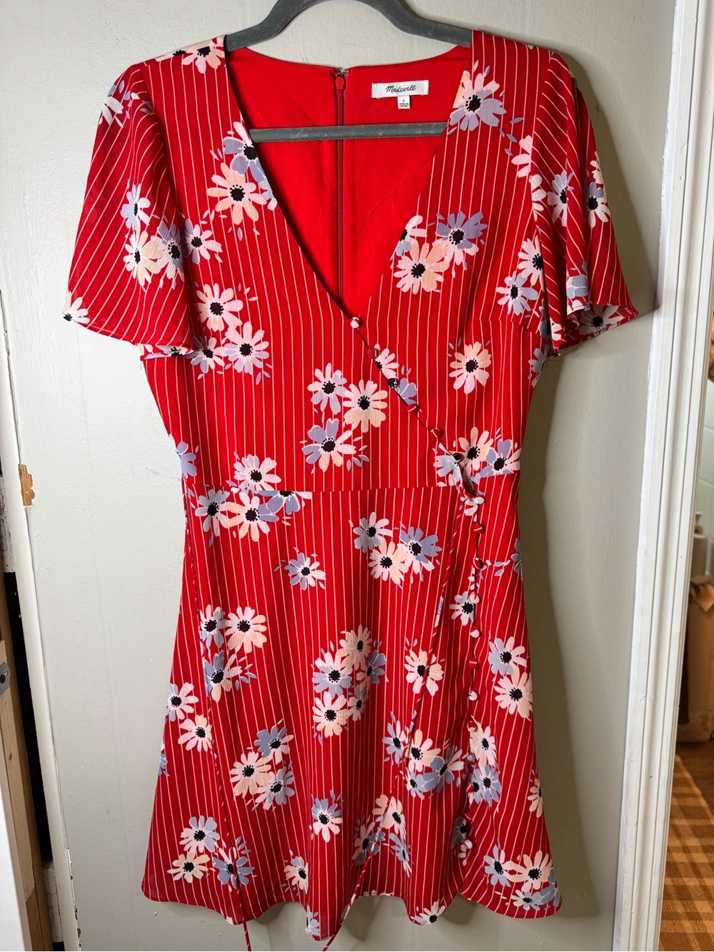 Madewell Daisy Society Button Faux Wrap Mini Dress Size 2